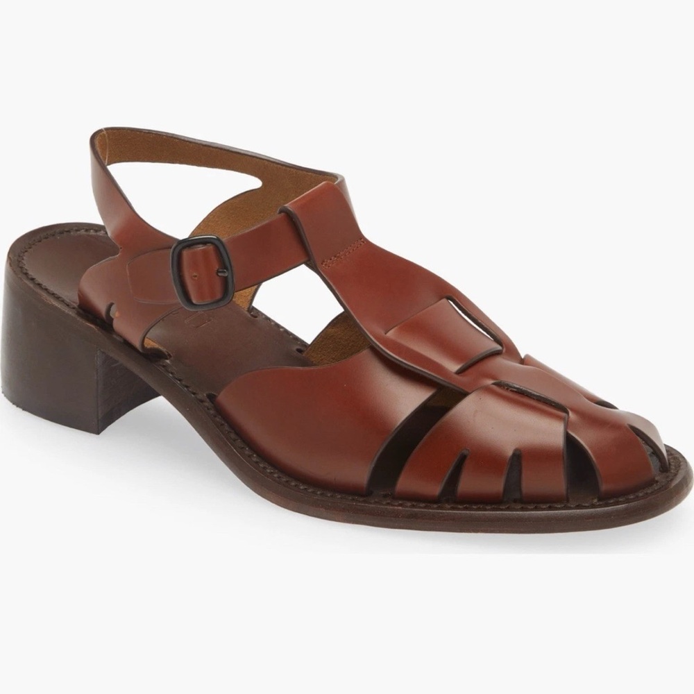 Hereu Pesca Brown Fisherman Block Heel Sandals 40=39.5